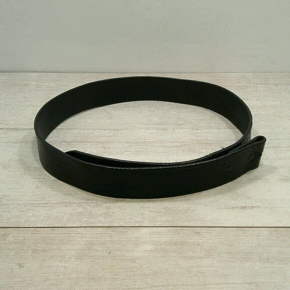 Rugged Justin Black Textured Thick Classic Top Grain Leather Belt Size 36 - Picture 1 of 7